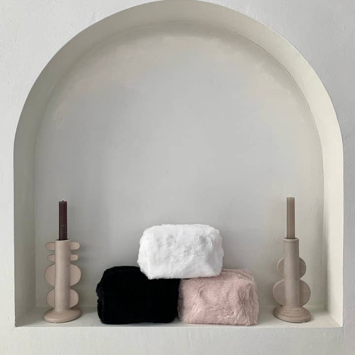 Mila — Faux Fur Toiletry Pouch, view 4