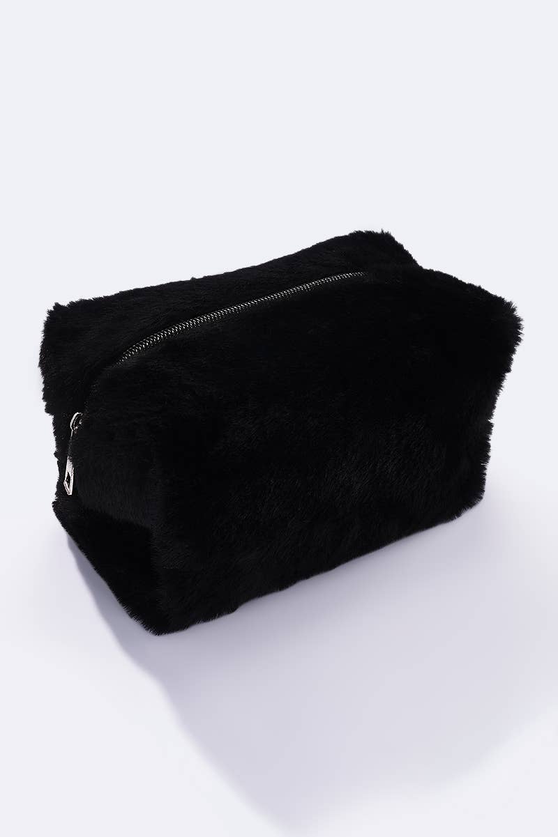 Mila — Faux Fur Toiletry Pouch