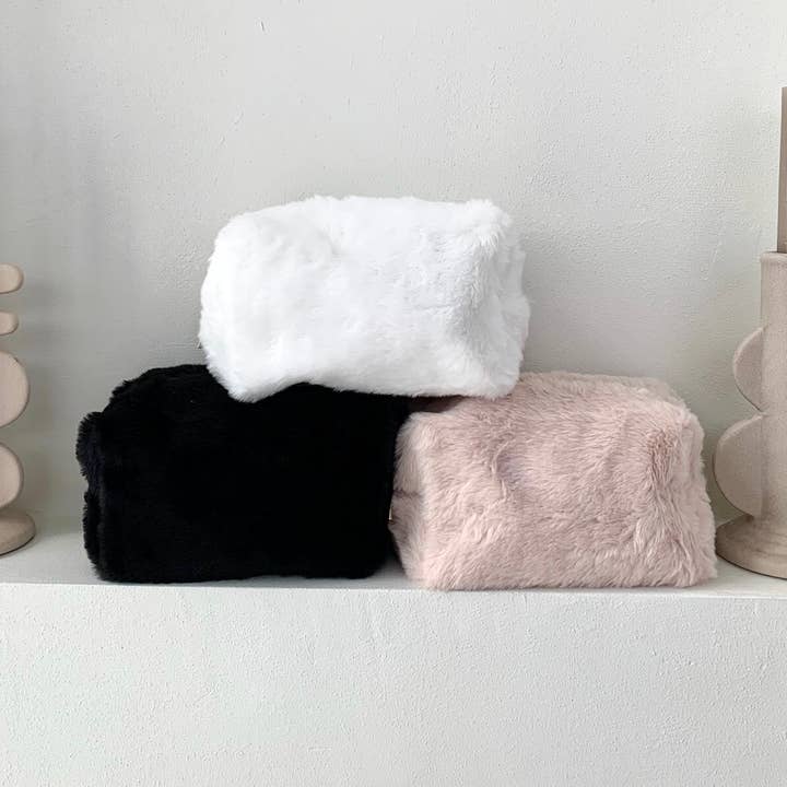 Mila — Faux Fur Toiletry Pouch, view 3