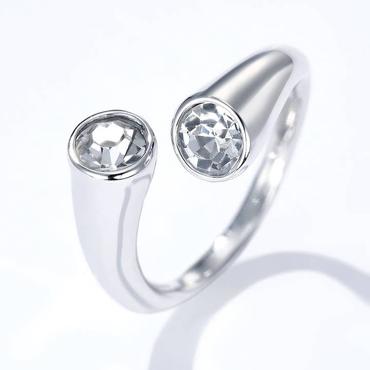 Luna — Intertwined Stainless Ring, view 2