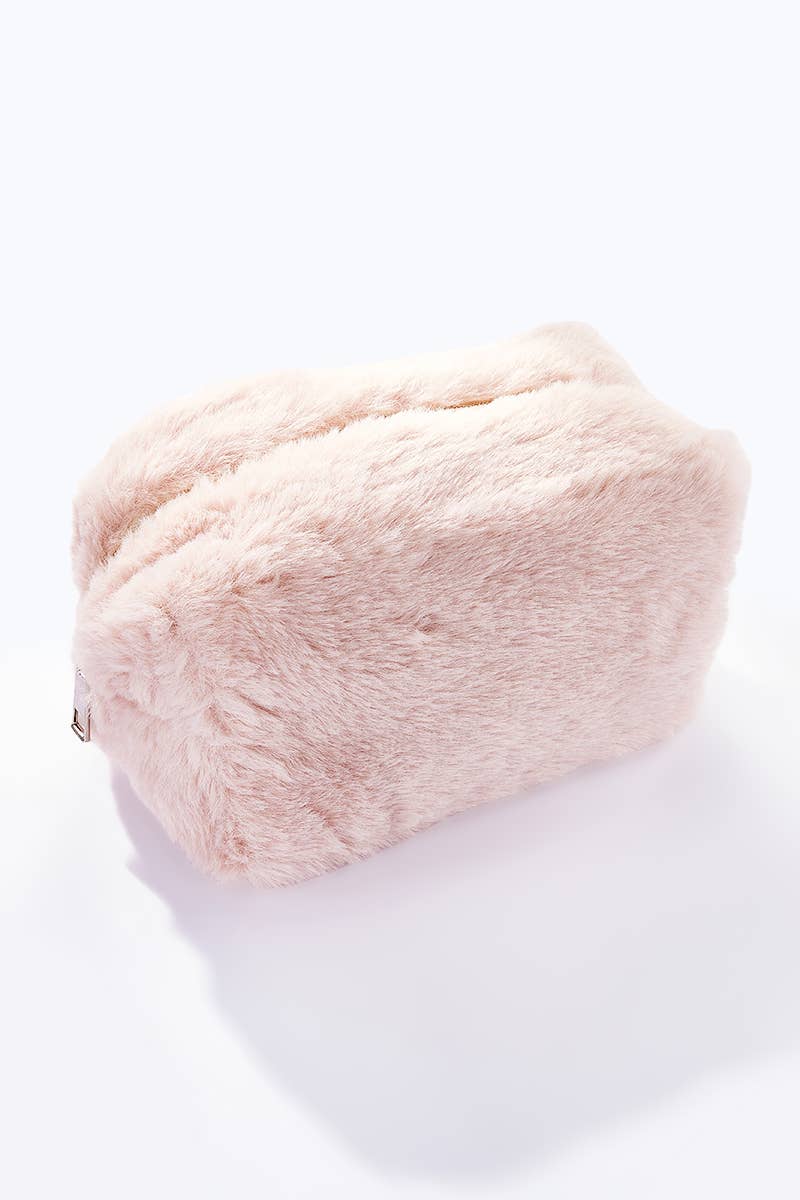 Mila — Faux Fur Toiletry Pouch