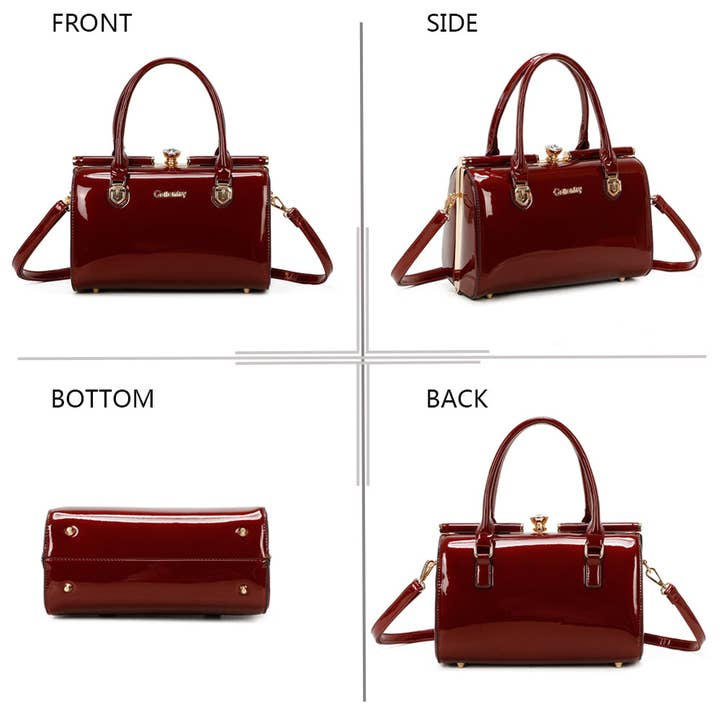 Élodie — Shimmer Structured Handbag, view 4